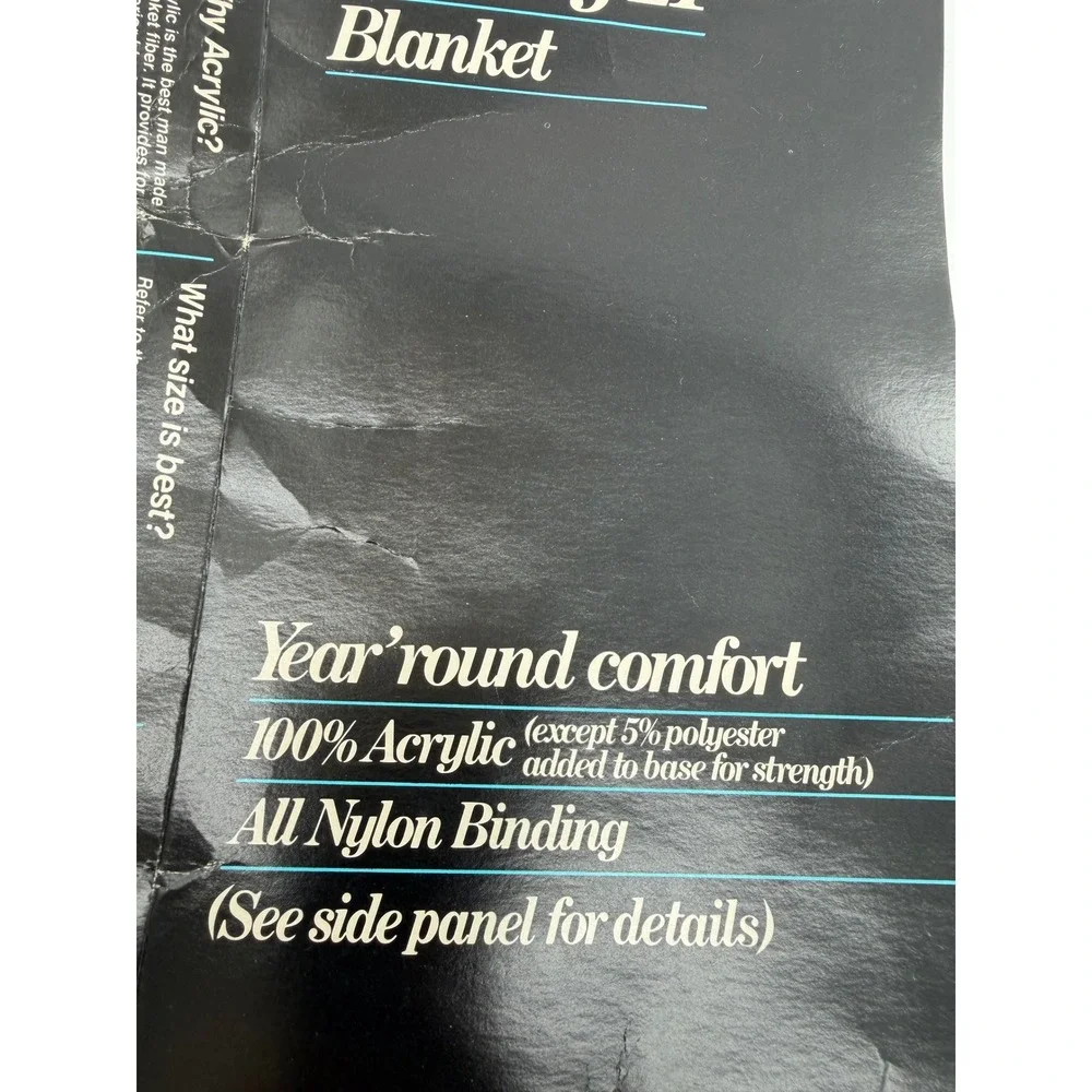 Fieldcrest Century 21 Blanket Full Size Yellow Vintage Acrylic NylonBinding New